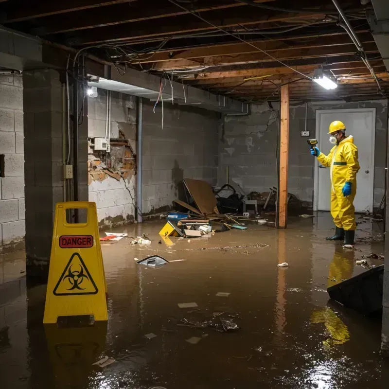 Flooded Basement Electrical Hazard in La Harpe, IL Property